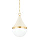 Mitzi - H787701L-AGB/SCR - One Light Pendant - Ciara - Aged Brass/Soft Cream