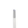 close up of the folded filter tip on a white pre rolled cone showing rolled paper layers
