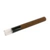 single dark brown hemp wrap blunt cone at a slant with glossy black band and glass mouthpiece