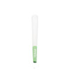 upright white designer pre rolled cone with a light green filter at the base marked hybrid in white
