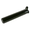 black child resistant pre roll tube lying at an angle with its lid flipped up at the far end