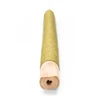 front view of a wood tip with a small round airway hole on hemp wrap blunt cones