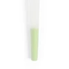 close up of a green filter tip on a white cone from color tipped cones