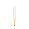 upright white color tipped cone with a smooth white top and a yellow filter at the base