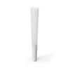 upright white mini pre rolled cone with a wide open top tapering to a short filter at the base