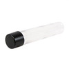 115mm Clear Plastic Pre-Roll Tube with Smooth Black CR Cap [400 per Case]