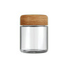 3 Oz Clear Glass Jar with Child Resistant Plastic Wood Finish Lid [100 per case]