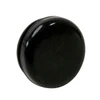 smooth black silicone cap with glossy domed top used to seal glass pre roll tubes