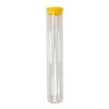 upright glass pre roll tubes with a yellow silicone cap on top