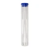 upright glass pre roll tubes with a blue silicone cap on top
