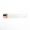 115 millimeter glass pre roll tubes with child resistant metallic rose gold cap horizontal