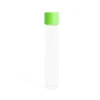 115 millimeter glass pre roll tubes with child resistant green smooth cap front