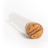 125 millimeter  extra wide glass tube with t-cork close up turned left