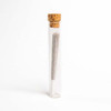 125 millimeter  single wide glass tube with t-cork filled with a joint