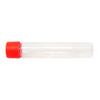 115 millimeter clear pet tube with 22 millimeter matte red smooth child resistant cap horizontal