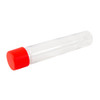115 millimeter clear pet tube with 22 millimeter matte red smooth child resistant cap side