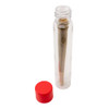 115 millimeter clear pet tube with 22 millimeter matte red smooth child resistant cap pre rolled cone inside