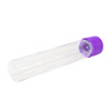 115 millimeter clear pet tube with 22 millimeter matte purple smooth child resistant cap bottom