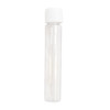 115 millimeter clear pet tube with 22 millimeter matte white smooth child resistant cap front