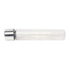 115 millimeter clear pet tube with 22 millimeter metallic silver child resistant cap horizontal