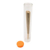 120 millimeter clear glass single width cork tube with orange silicone cap with pre rolled cone inside
