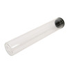 125 millimeter clear glass wide cork tube with black silicone cap side