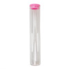 120 millimeter clear glass wide cork tube with pink silicone cap front