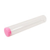 120 millimeter clear glass wide cork tube with pink silicone cap side