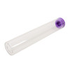 120 millimeter clear glass wide cork tube with purple silicone cap bottom