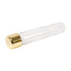 115 millimeter clear pet plastic tube with 22 milimeter metallic gold cr cap side