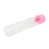 115 millimeter clear pet plastic tube with 22 millimeter matte pink smooth cr cap front bottom