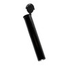 tilted black pop top pre roll tube with the open lid showing squeeze sides below markings