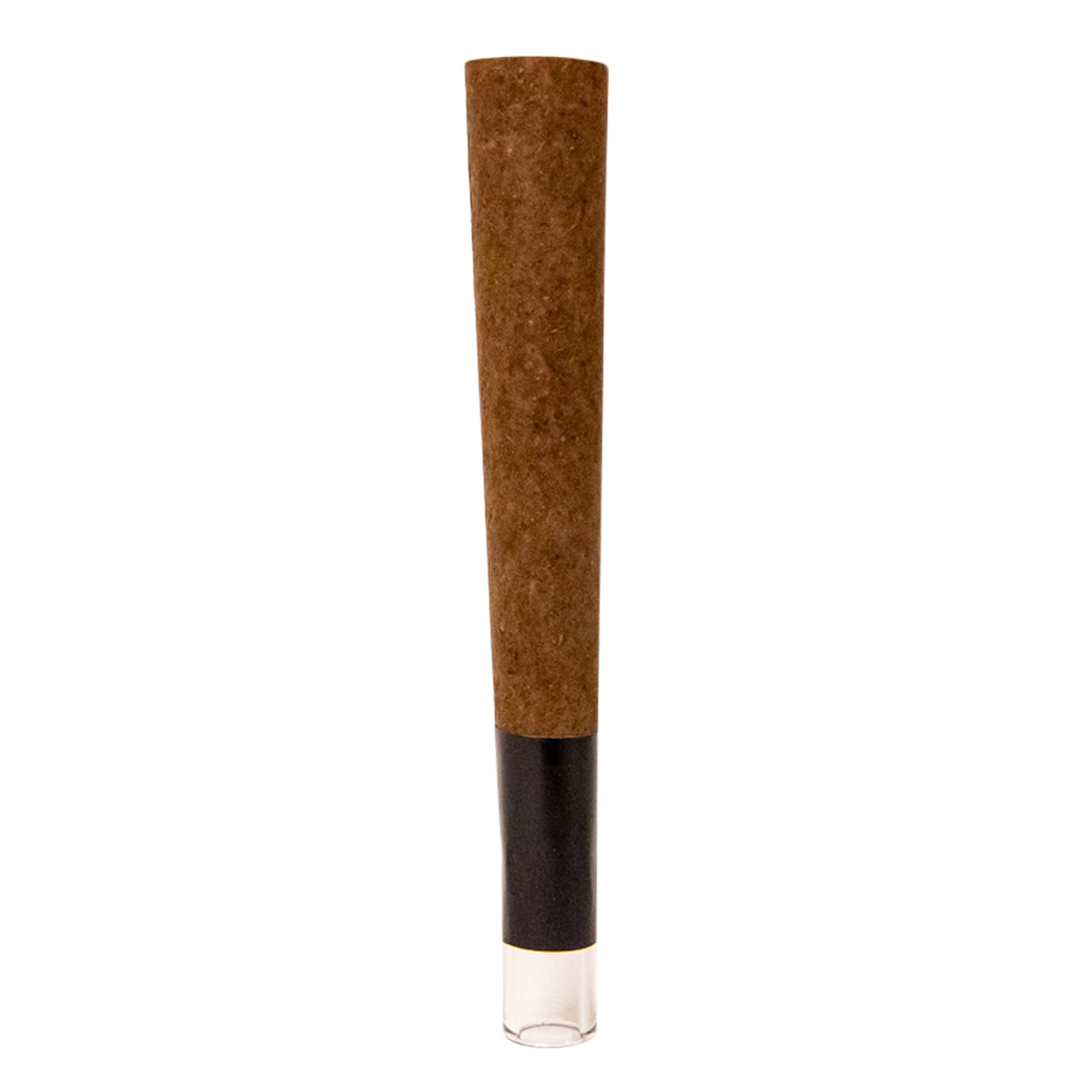 90mm Pre-Rolled Cone Dark Brown Hybrid Hemp Wrap with Glass Tip (9mm x 30mm) [75 per Case]
