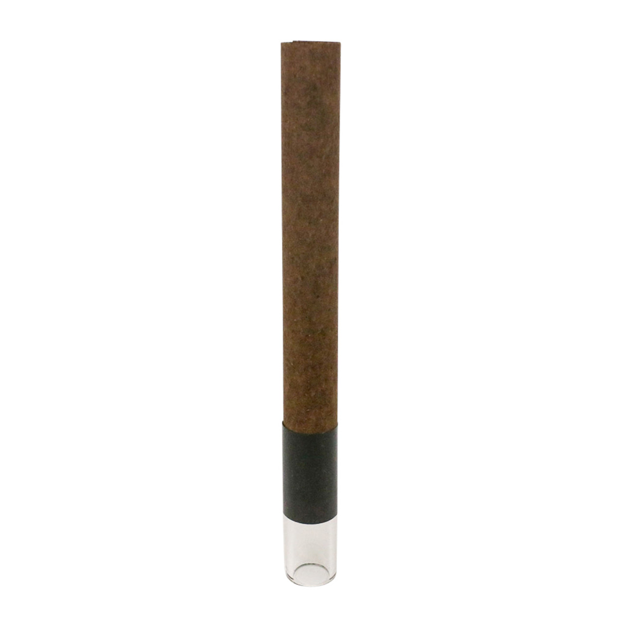 109mm Pre-Rolled Cone Dark Brown Hybrid Hemp Wrap with Glass Tip (9mm x 30mm) [50 per Case]