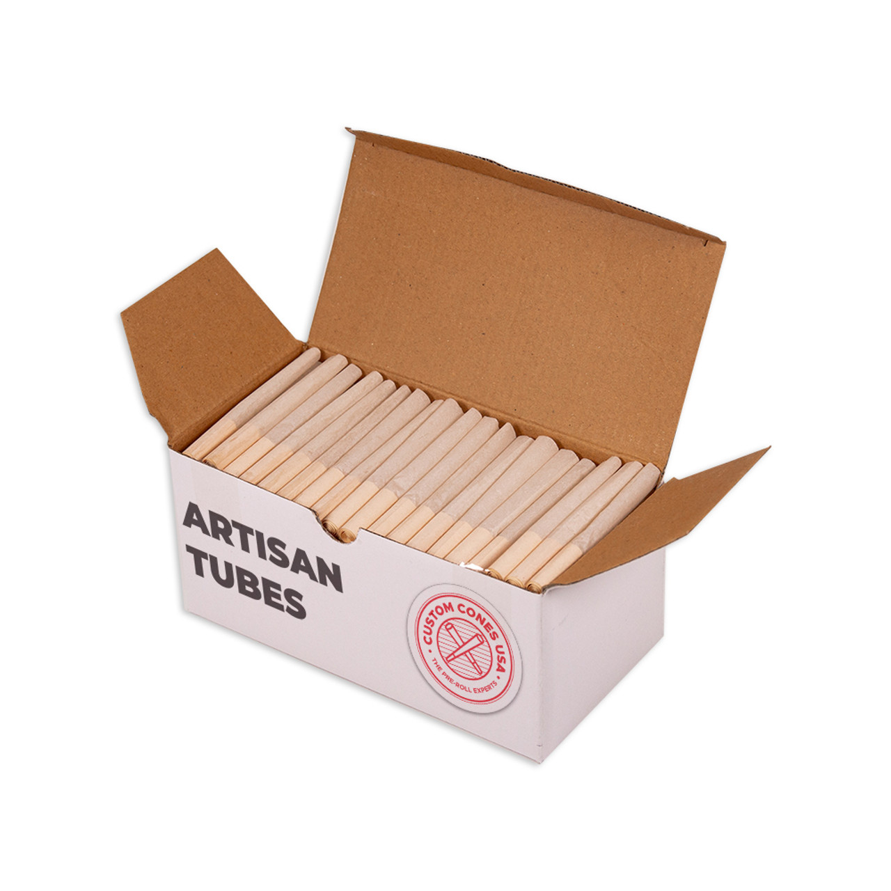 Cigarette Style Tubes - Hemp Filter, Brown Hemp Paper, Black Tip