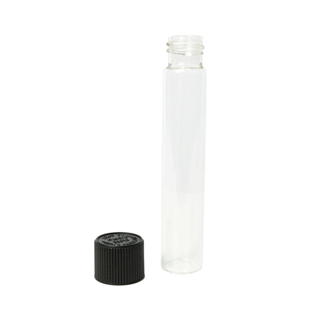 Glass Preroll Tube - Black Cap - KingPalm