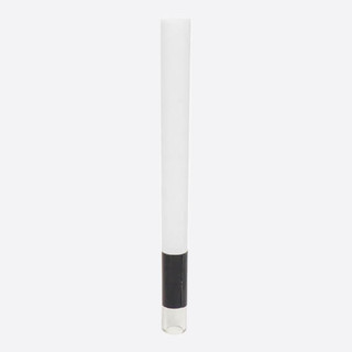 White Glass tipped with Glossy Black Band Tube