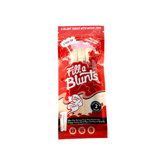 Fill-a Blunts 2 Gram Fatty Pre Rolled Hemp Wrap Blunt Tubes with Wood Filter Tips [Pack of 3]
