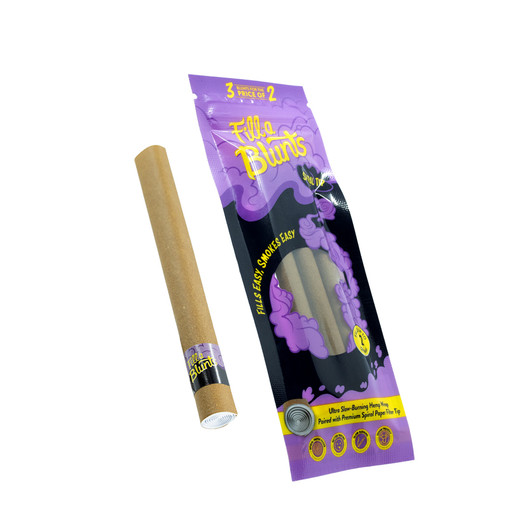 Fill-a Blunts 2 Gram Fatty Pre Rolled Hemp Wrap Blunt Tubes with Spiral Filter Tips [Pack of 3]