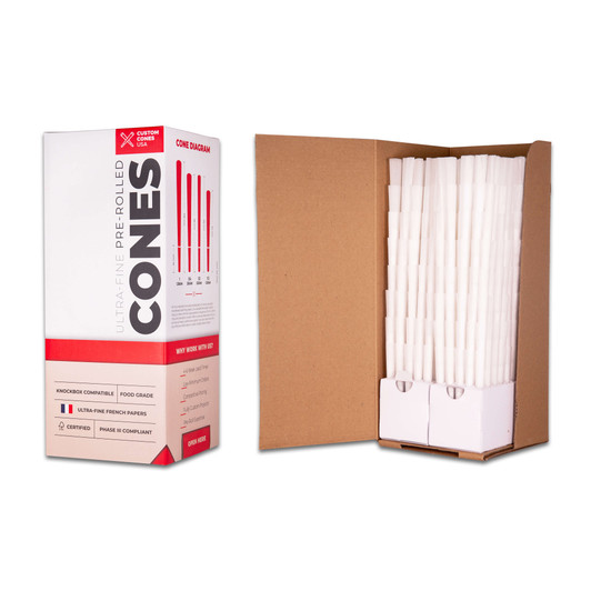  98mm Reefer (Slim) Pre-Rolled Cones - Refined White [800 Cones per Case] 