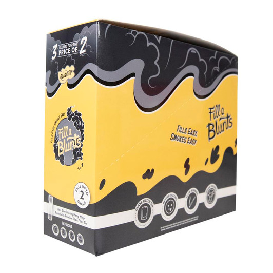 Display Box - Fill-a Blunts 2 Gram Fatty Pre Rolled Blunt Tubes with Glass Filter Tips [15 Packs per Box, 3 Tubes per Pack]
