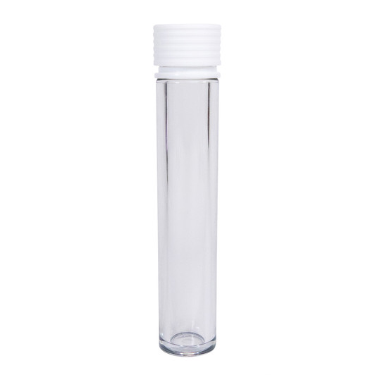 95mm Clear Super Seal Pre-Roll Tubes White Spiral Cap - Child Resistant, Tamper Evident, and Air-Tight Pre-Roll Packaging [300 per Case]