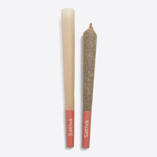 84mm Sativa - Red - Natural Brown - Pre-Rolled Cones - [900 Cones per Case]