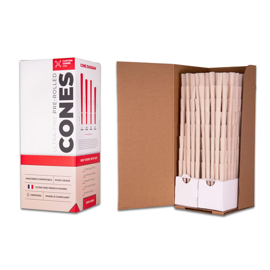 98mm Pre-Rolled Cones - 100% Organic Hemp Paper [800 Cones per Case]