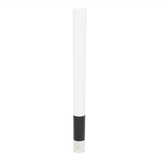 109mm Pre-Rolled Tube Refined White Glass tipped with Glossy Black Band (9mm x 30mm) [200 per Case]