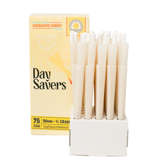 DaySavers Special 98s 3/4 Gram Organic Hemp Pre Rolled Cones [75 Cone Box]