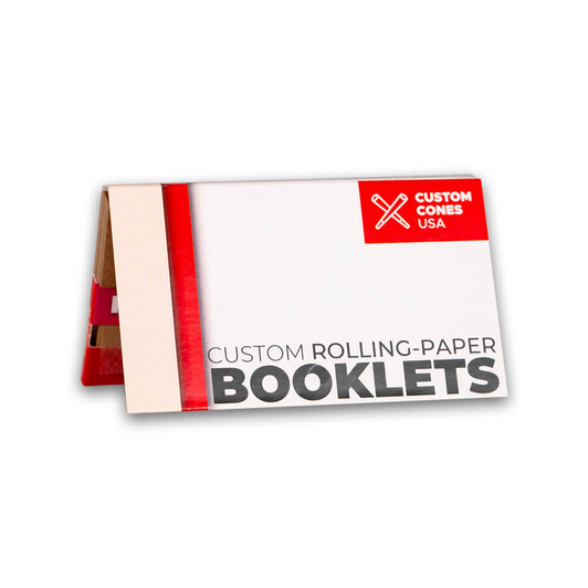 1 1/4 Inch Custom Branded Rolling Paper Booklet with Tips and Magnetic Closure
