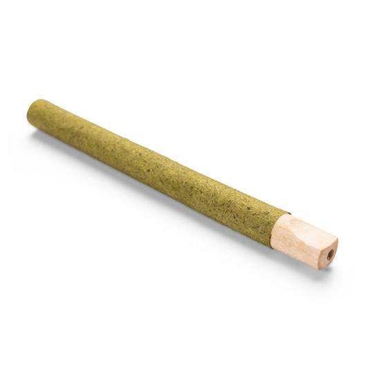 109mm Pre-Rolled Tube Green Hybrid Hemp Wrap with Natural Wood Tip (9mm x 30mm) [200 per Case]
