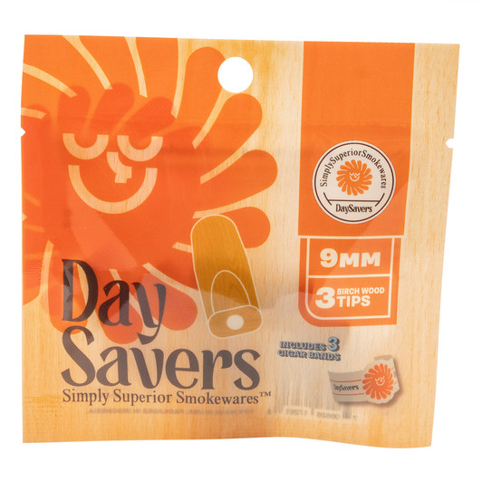 DaySavers 9mm Natural Wood Filter Tips [Pack of 3 - Tips Only]