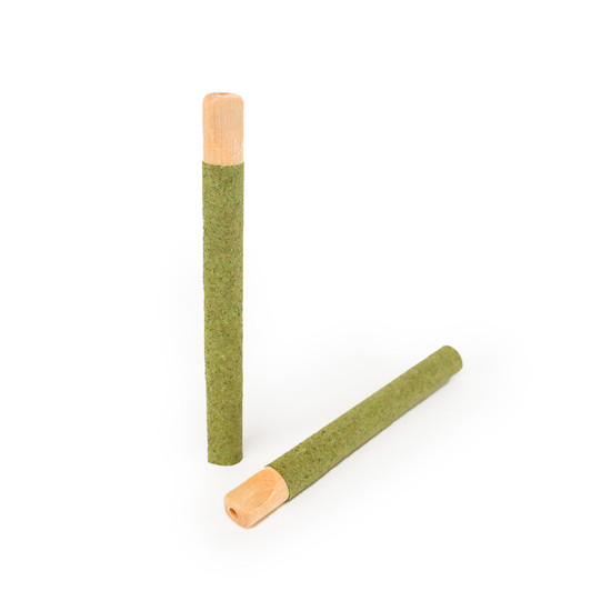 109mm Pre-Rolled Tube Green Hybrid Hemp Wrap with Wood Tip (11mm x 30mm) [100 per Case]